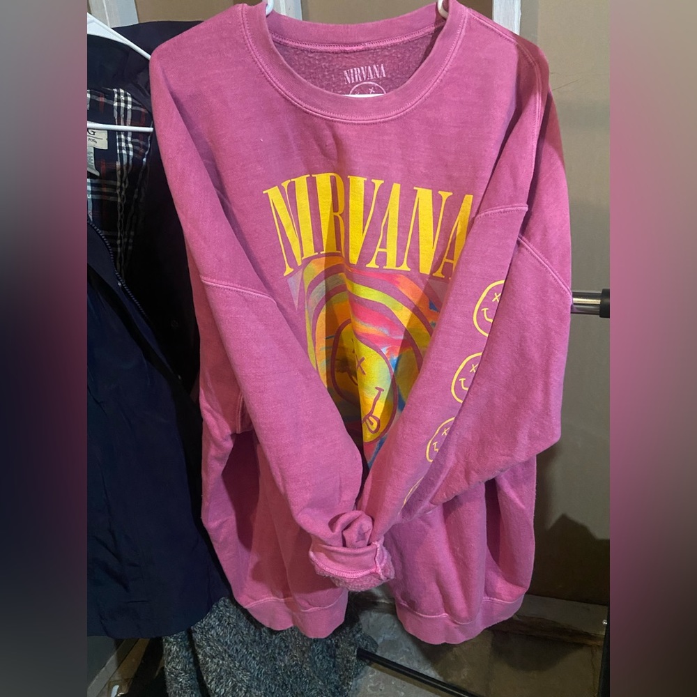 Urban outfitters pink nirvana crew